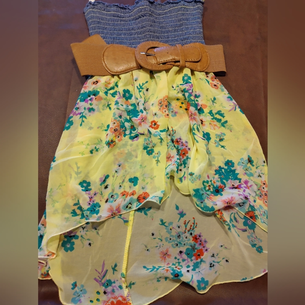 Strapless floral top